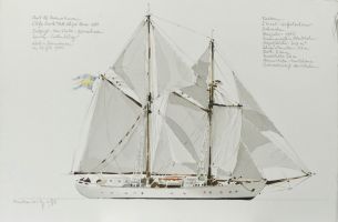 Falken, 1986 - Aquarell, 38x57