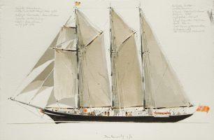 Malcolm Miller, 1986 - Aquarell, 38x57