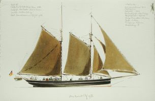Atalanta, 1986 - Aquarell, 38x57