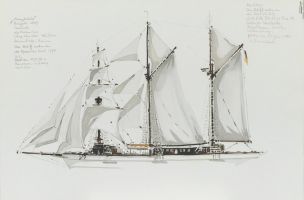 Amphritite, 1986 - Aquarell, 38x57