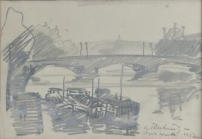 Paris Louvre, 1952 - Graphit, ca. 19,5x28,5