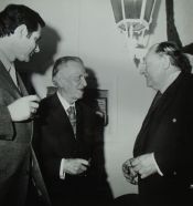 Drei Lindner-Preisträger in der Palette: Wilfried Reckewitz, Otto Dix, Adolf Röder, 1967