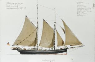 Atalanta, 1986 - Aquarell, 38x57