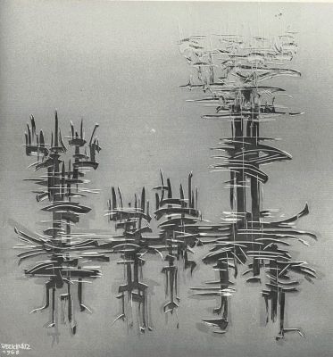 Bildkommentar: Essen – Glasschlifffenster für den Sitzungssaal der NRZ, 1968