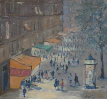 Paris, 1952 - Öl auf Leinwand, 60x65